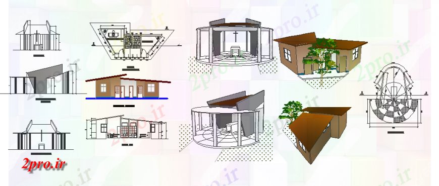 دانلود نقشه مسکونی  ، ویلایی ، آپارتمان  جزئیات خانه جمع و جور  (کد136341)