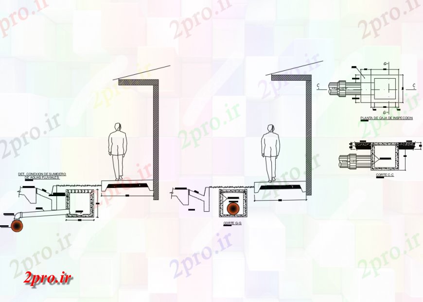 دانلود نقشه جزئیات لوله کشی اتصال از مجموع آب از رودخانه بهداشت هموار پروژه (کد136374)