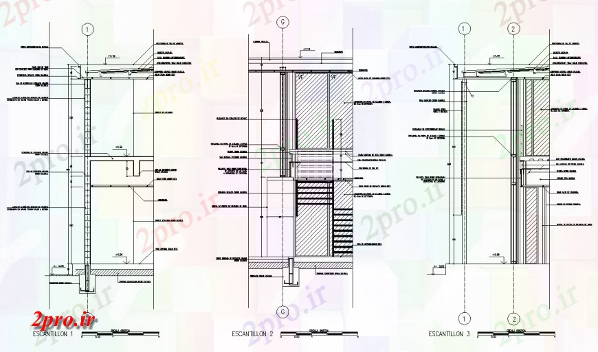 دانلود نقشه طراحی جزئیات ساختار جزئیات بخش دیوار ساختار  دو بعدی   چیدمان اتوکد (کد136404)