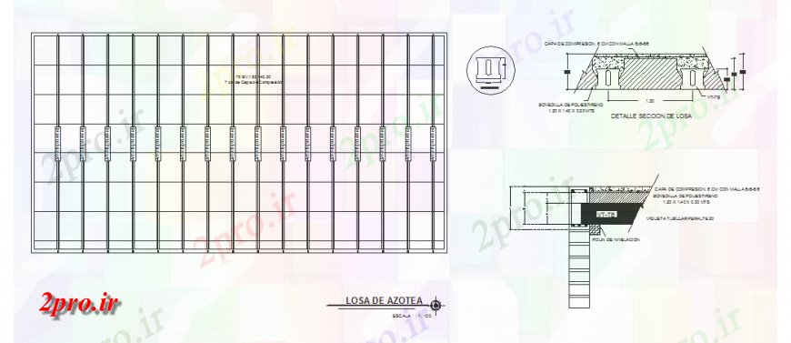 دانلود نقشه جزئیات ستون طرحی تیرچه دال و جزئیات و غیره  (کد136405)