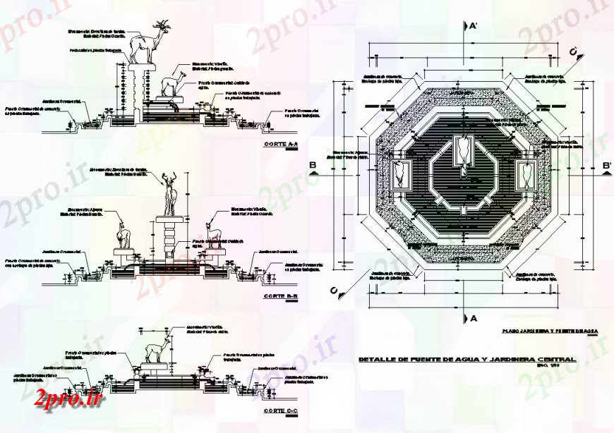 دانلود نقشه طراحی جزئیات ساختار طرحی جزئیات مجسمه عزیز و بخش  دو بعدی   (کد136428)