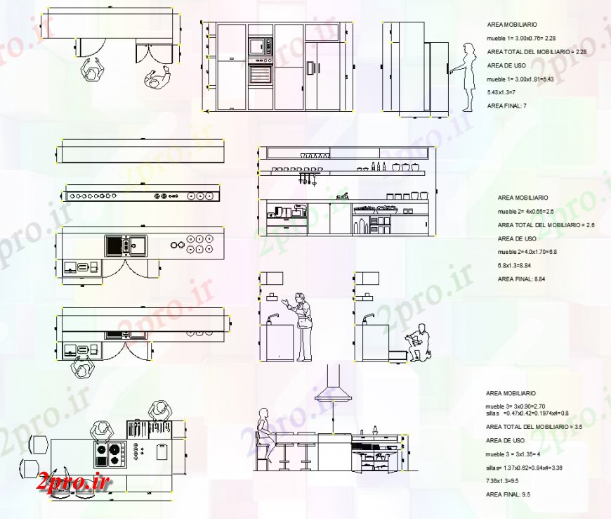 دانلود نقشه آشپزخانه قابلیت آشپزخانه چند جزئیات جزئیات طرحی  دو بعدی   (کد136436)