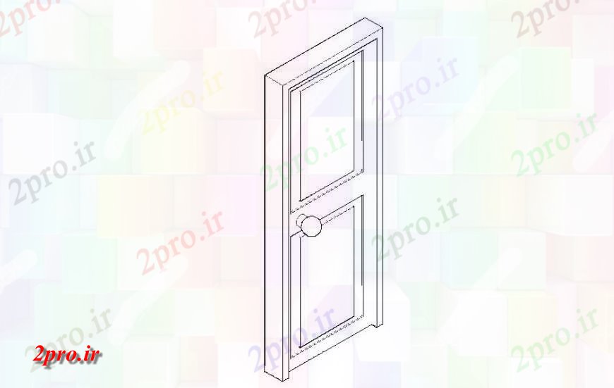 دانلود نقشه بلوک مبلمان درب تریدی مقابل طراحی مدل و نمای جانبی (کد136463)