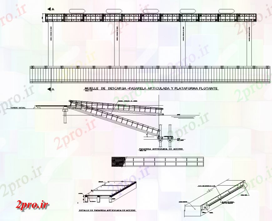 دانلود نقشه طراحی جزئیات تقویت کننده جزئیات بارانداز طراحی  (کد136467)