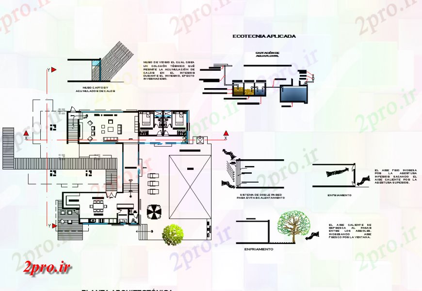 دانلود نقشه مسکونی ، ویلایی ، آپارتمان زیست اقلیمی طرحی خانه 21 در 24 متر (کد136490)