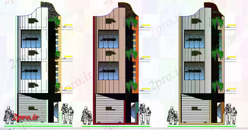 دانلود نقشه مسکونی  ، ویلایی ، آپارتمان  همه طرفه نماات جزئیات چند طبقه خانه آپارتمان   ساخت و ساز (کد136496)