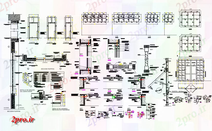 دانلود نقشه معماری معروف ساختمان تجاری بخش ساختاری طراحی 33 در 44 متر (کد136580)
