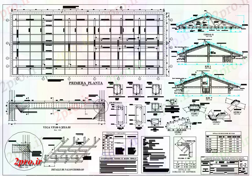 دانلود نقشه معماری معروف ساختمان تجاری طراحی سازه 10 در 25 متر (کد136601)