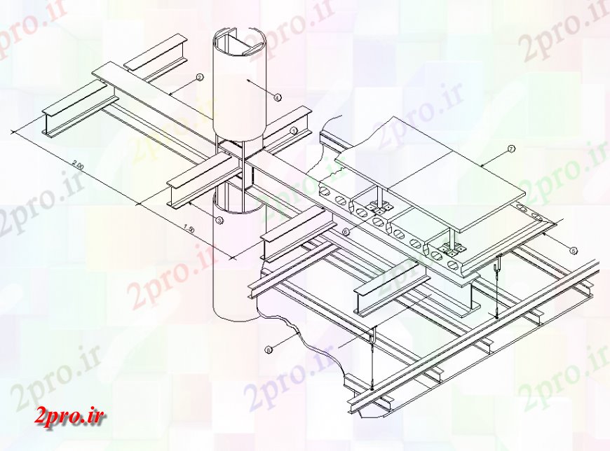 دانلود نقشه طراحی جزئیات ساختار جزئیات سازه های فلزی طرحی مقطعی  (کد136640)