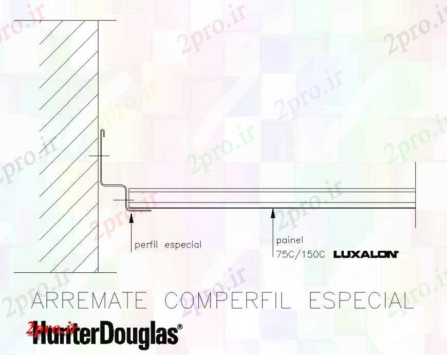 دانلود نقشه طراحی جزئیات تقویت کننده فلزی سقف کاذب پایان با profilel ویژه  (کد136703)