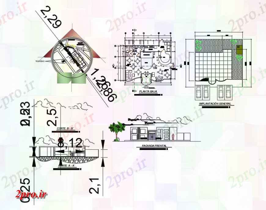 دانلود نقشه مسکونی  ، ویلایی ، آپارتمان  باشگاه نما خانه، طرحی بخش و  جزئیات (کد136766)