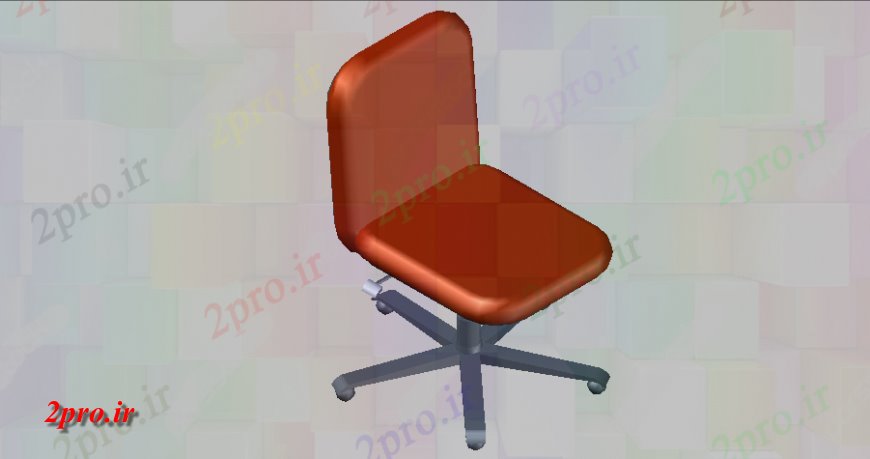 دانلود نقشه بلوک مبلمان طراحی تریدی از صندلی بدون طراحی بازوی (کد136803)