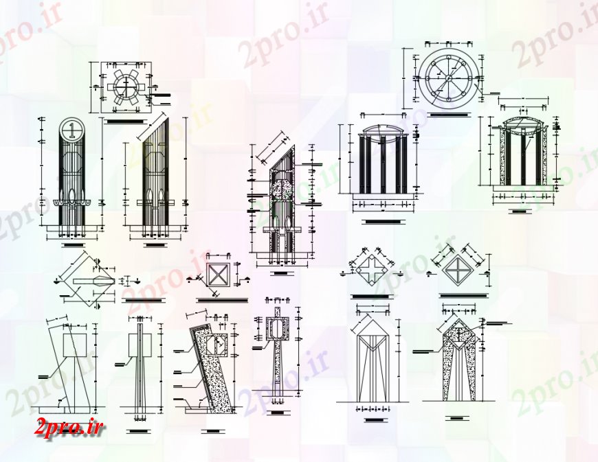 دانلود نقشه طراحی جزئیات ساختار آب لوله کشی مخزن و ساختار جزئیات شنا  (کد136896)