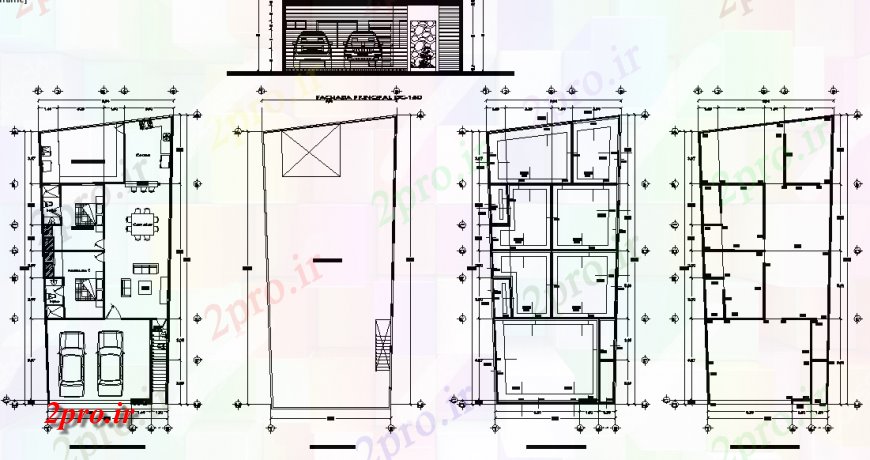 دانلود نقشه مسکونی ، ویلایی ، آپارتمان یک خانواده طراحی طرحی خانه ویلا 10 در 21 متر (کد136961)