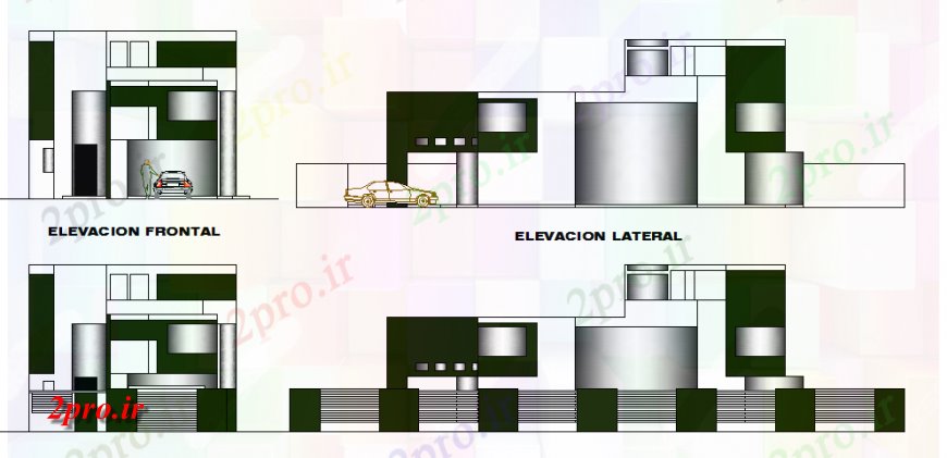 دانلود نقشه مسکونی  ، ویلایی ، آپارتمان  نما از طراحی از خانه های ویلایی، در  (کد136981)