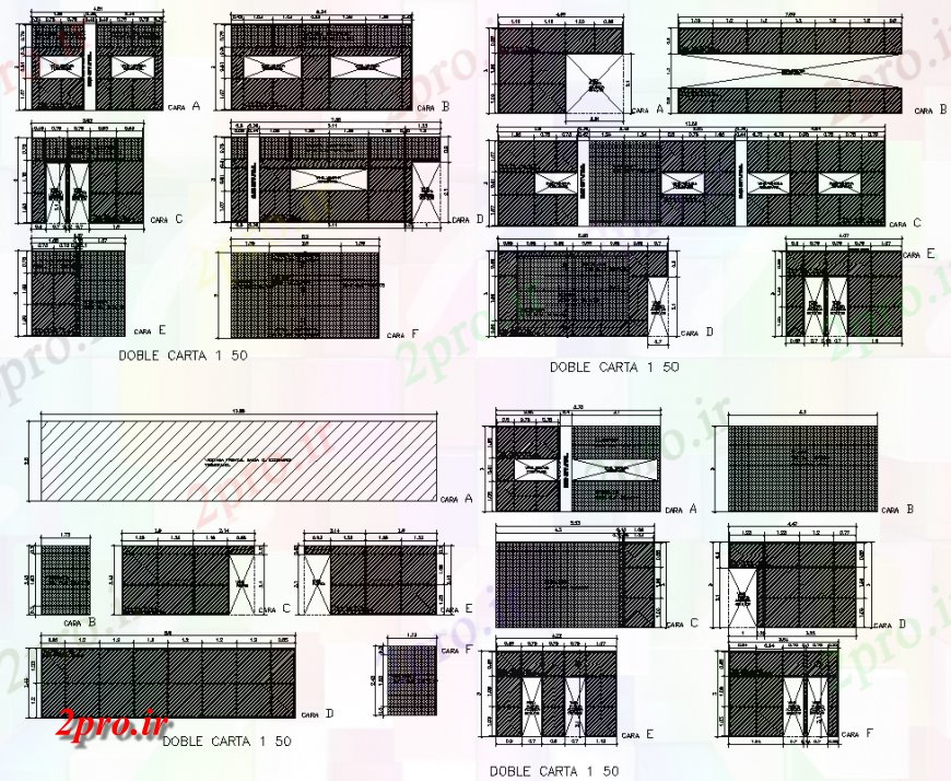 دانلود نقشه مسکونی ، ویلایی ، آپارتمان دو نامه خانه نما 17 در 19 متر (کد137006)