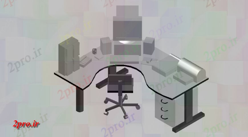 دانلود نقشه بلوک میز و صندلیطراحی تریدی از صندلی منحنی با صندلی با طراحی جدول (کد137015)