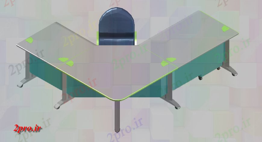 دانلود نقشه بلوک میز و صندلیجدول گوشه پذیرش با طراحی صندلی  تریدی (کد137017)