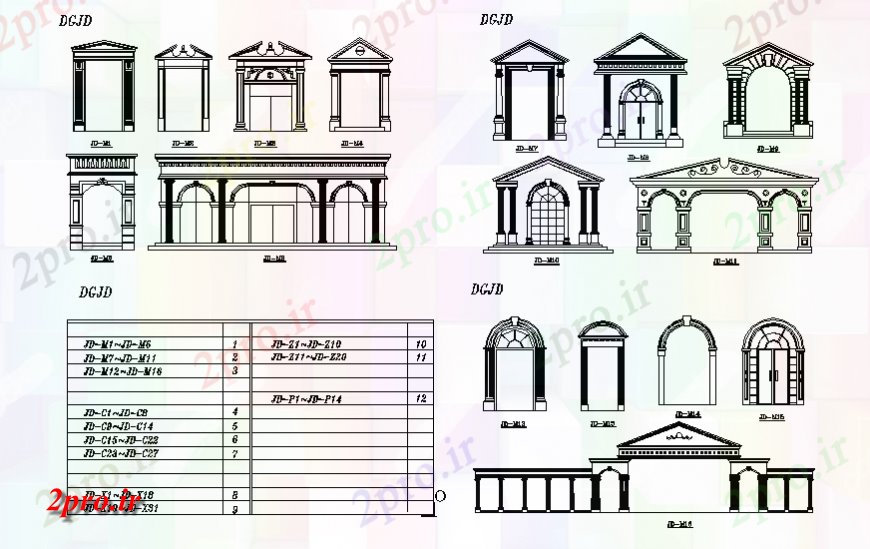 دانلود نقشه بلوک ، آرام ، نماد ورودی اصلی  طراحی گیتس  (کد137038)