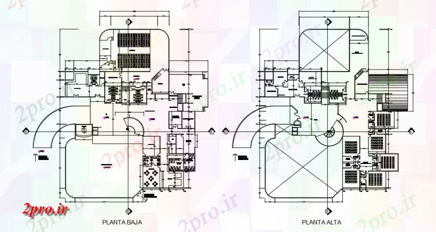 دانلود نقشه هایپر مارکت - مرکز خرید - فروشگاه مرکز خرید کسب و کار 50 در 60 متر (کد137077)