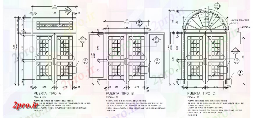 دانلود نقشه جزئیات طراحی در و پنجره  طراحی درب سنتی  (کد137097)