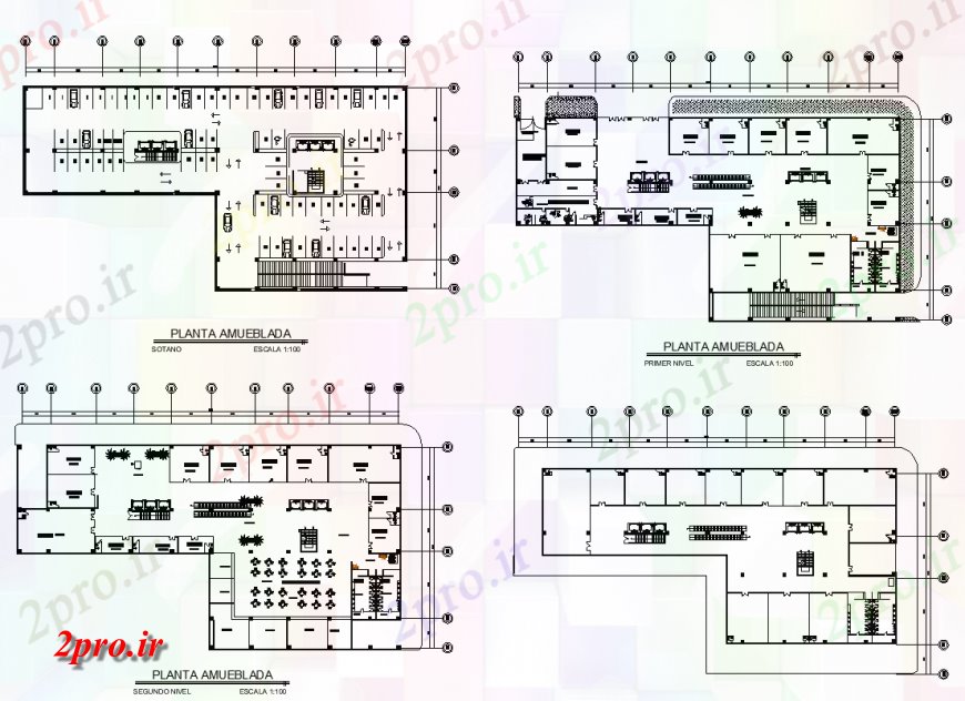 دانلود نقشه هتل - رستوران - اقامتگاه ساختمان رستوران ساختار جزئیات طراحی دو بعدی 48 در 91 متر (کد137109)