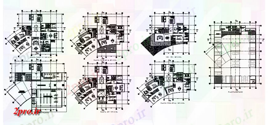 دانلود نقشه مسکونی ، ویلایی ، آپارتمان آپارتمان ساختمان Multi 34 در 120 متر (کد137136)