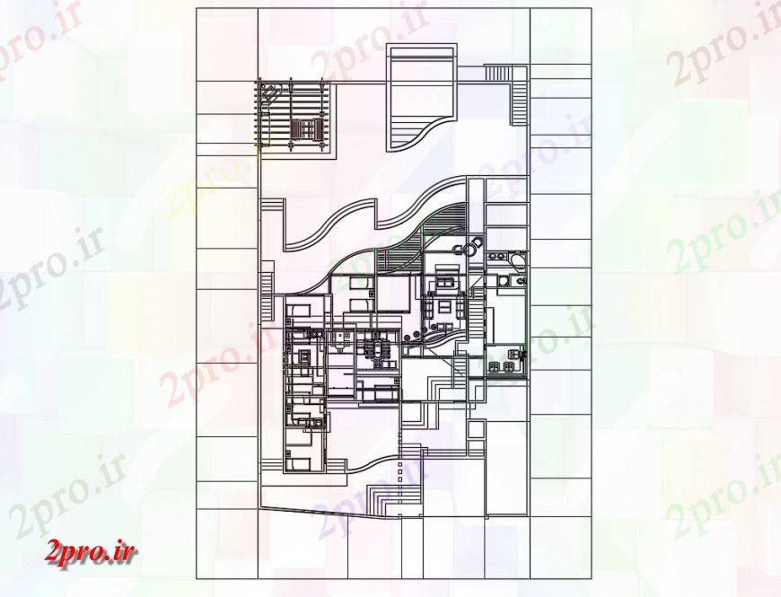 دانلود نقشه مسکونی  ، ویلایی ، آپارتمان  یک خانواده مسکن مقیاس لوکس جزئیات طراحی مدل   (کد137141)