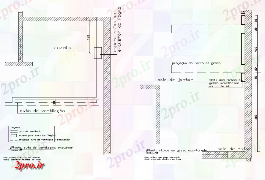 دانلود نقشه جزئیات پله و راه پله duto کارخانه ventillavao بخش exaustor چیدمان 9 در 13 متر (کد137146)