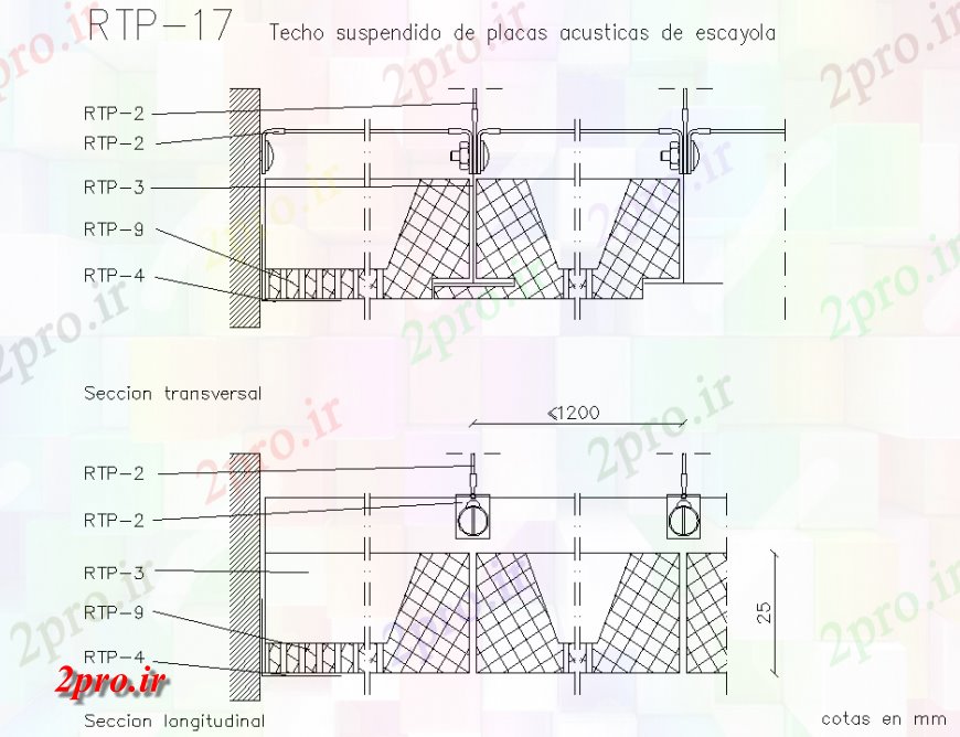 دانلود نقشه اتوماسیون و نقشه های برق سقف های کاذب آکوستیک بخش گچ  (کد137161)