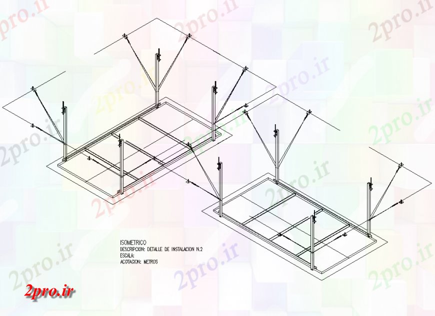 دانلود نقشه طراحی جزئیات تقویت کننده ایزومتریک محل سکونت و نصب و راه اندازی جزایر شناور فلزی جزئیات (کد137175)