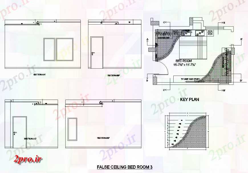 دانلود نقشه طراحی جزئیات تقویت کننده جزئیات طرحی اتاق خواب و بخش  (کد137203)