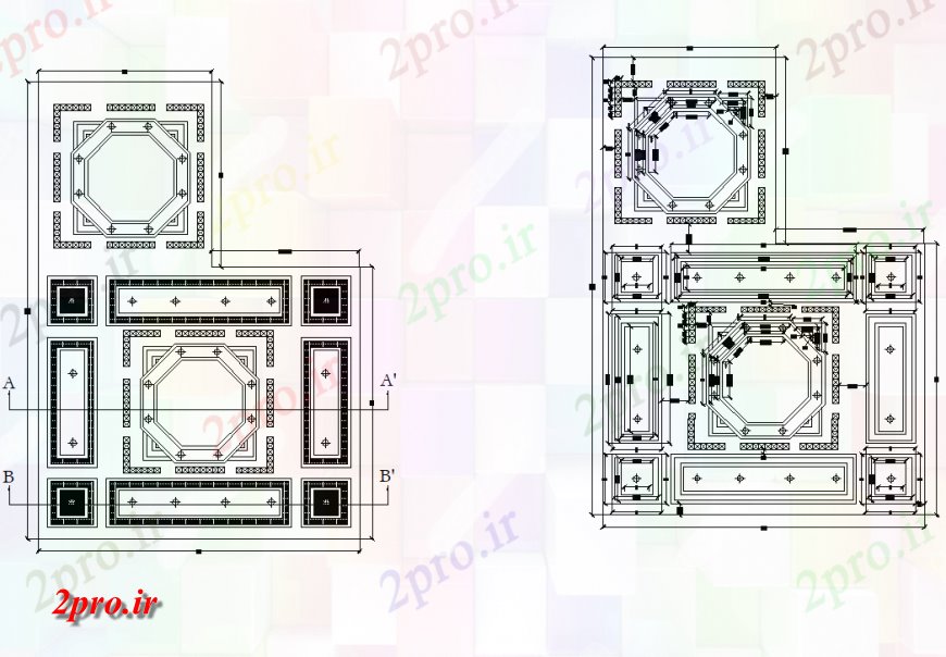 دانلود نقشه جزئیات پله و راه پله  جزئیات سقف کاذب طراحی  (کد137229)