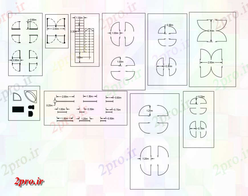 دانلود نقشه جزئیات طراحی در و پنجره  قدرت درب  (کد137256)