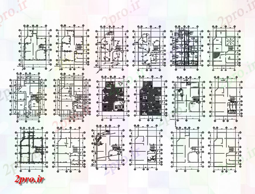 دانلود نقشه مسکونی  ، ویلایی ، آپارتمان  طرحی طبقه خانه، طرحی های الکتریکی و طرح، طرحی فریم و خودکار  جزئیات  (کد137293)