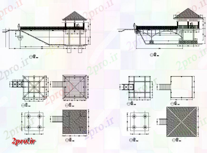 دانلود نقشه طراحی جزئیات ساختار پل نما جزئیات ساختار  دو بعدی   چیدمان اتوکد (کد137295)