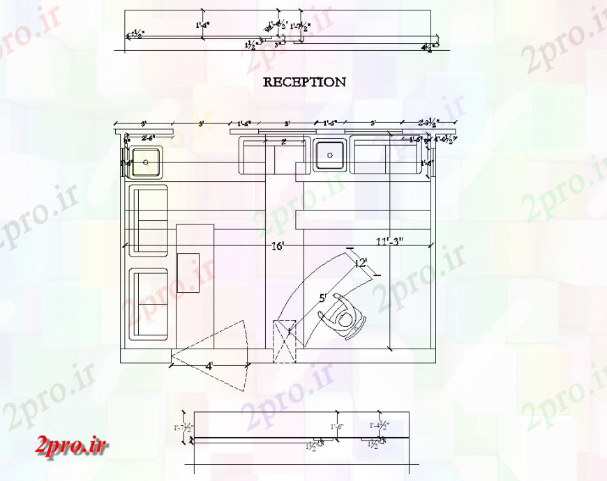 دانلود نقشه جزئیات پله و راه پله  جزئیات طراحی پذیرش سقف و بخش جزئیات (کد137328)