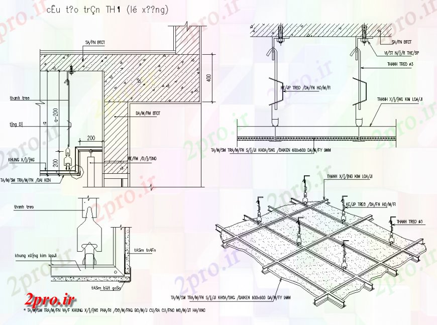 دانلود نقشه جزئیات پله و راه پله  فلزی بخش سقف گچ و سقف ایزومتریک جزئیات  (کد137330)