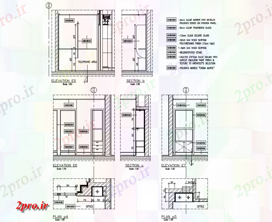 دانلود نقشه جزئیات طراحی در و پنجره  طرحی درب، نما و بخش جزئیات مشخصات (کد137335)