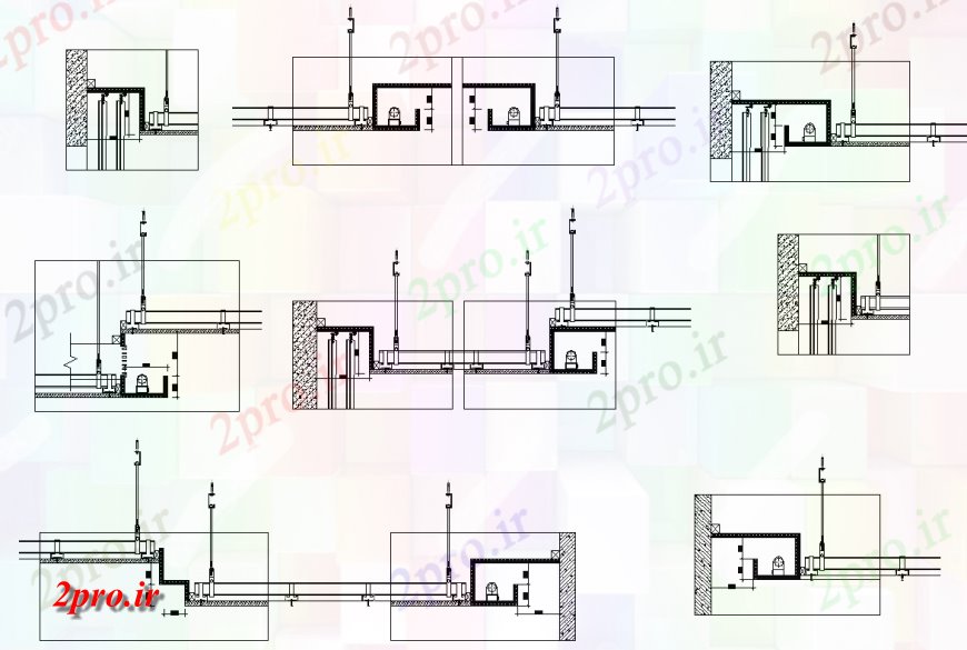 دانلود نقشه جزئیات طراحی در و پنجره  بخش از طرحی درب جزئیات (کد137336)