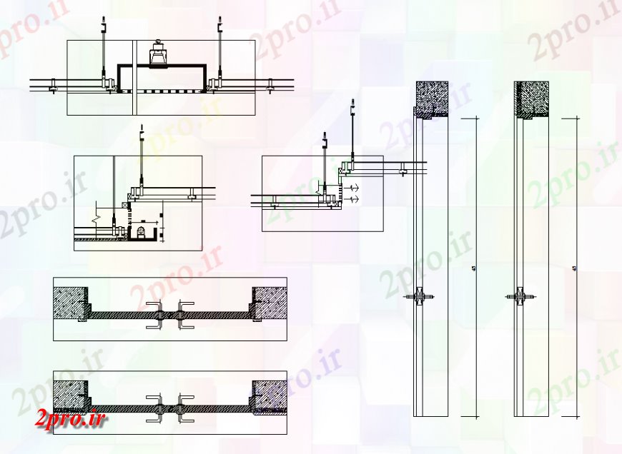 دانلود نقشه جزئیات طراحی در و پنجره  درب بخش قفل  طراحی (کد137339)