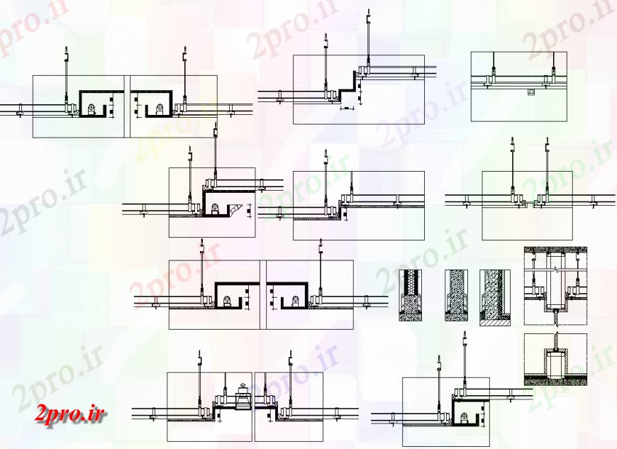 دانلود نقشه جزئیات طراحی در و پنجره  سیستم قفل درب بخش جزئیات (کد137341)