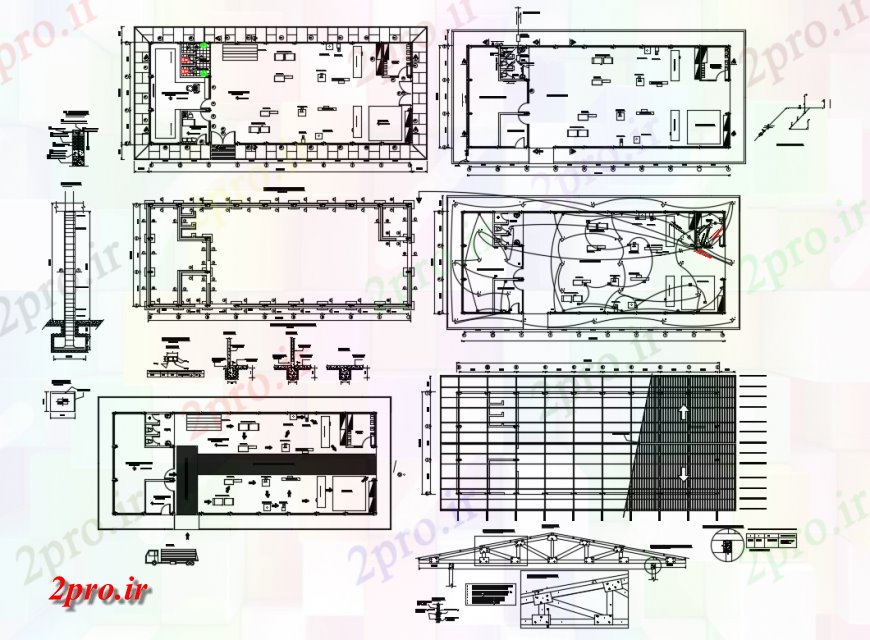 دانلود نقشه کارخانه صنعتی ، کارگاه طرحی صنعتی کارخانه کف، طراحی های الکتریکی، پایه و اساس و خودکار جزئیات 9 در 25 متر (کد137343)