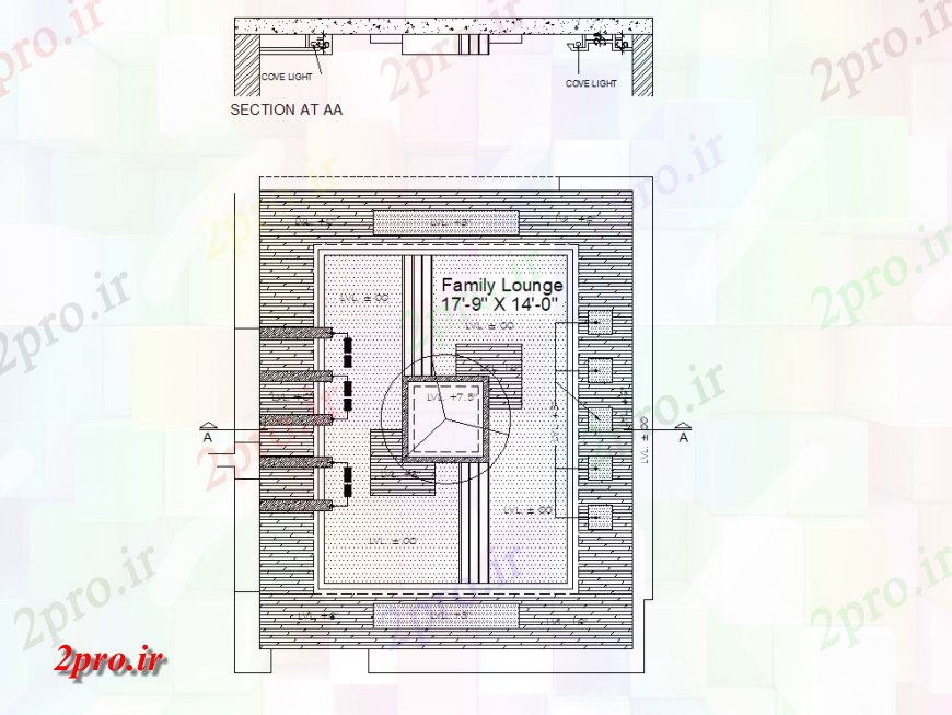 دانلود نقشه طراحی جزئیات تقویت کننده خانواده طرحی سالن سقف و بخش جزئیات (کد137371)