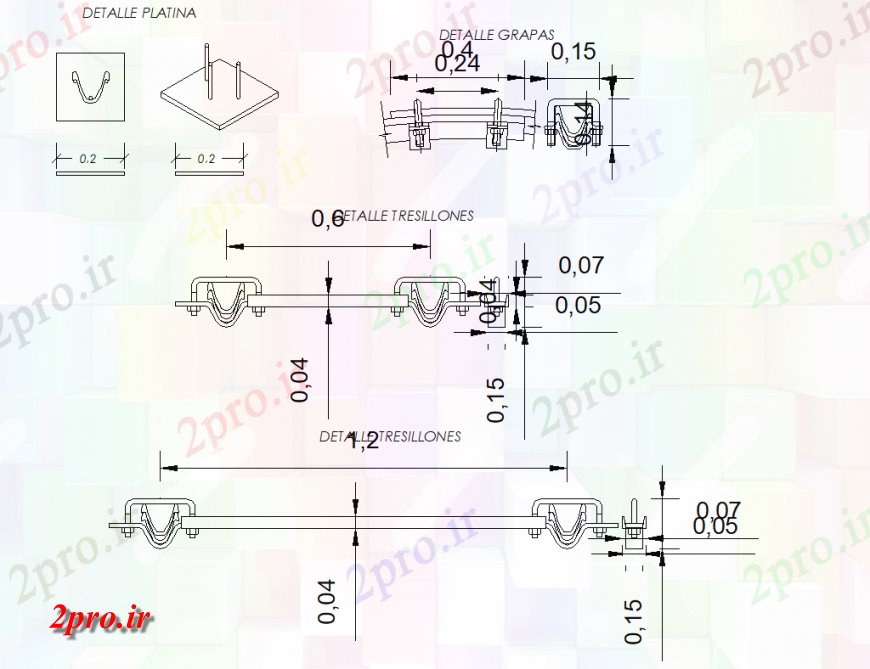 دانلود نقشه طراحی جزئیات تقویت کننده پلاتین و کالاهای اساسی بخش  (کد137388)