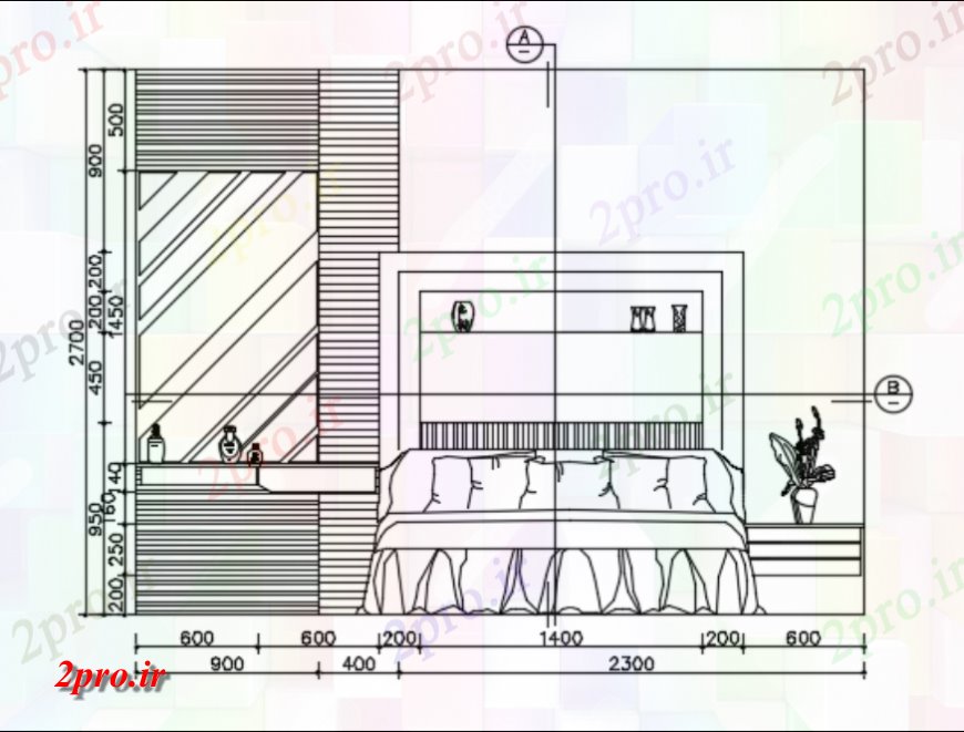 دانلود نقشه حمام مستر داخلی اتاق خواب پروژه طراحی جزئیات (کد137393)