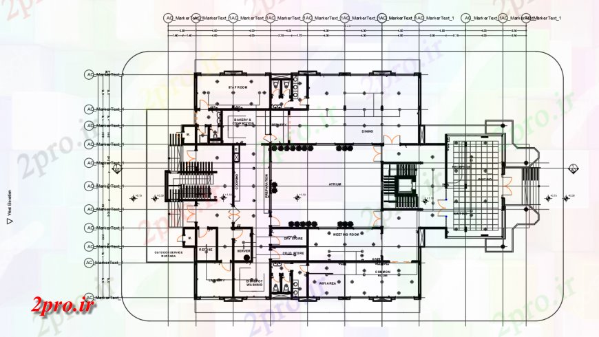 دانلود نقشه طراحی داخلی طراحی برق از هتل اتوکد (کد137412)