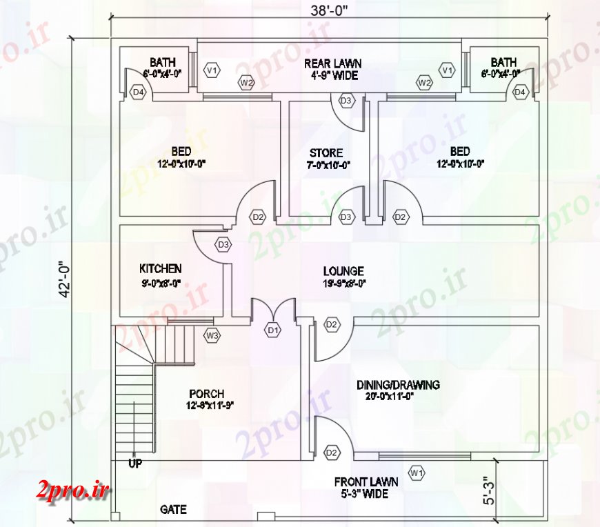 دانلود نقشه مسکونی  ، ویلایی ، آپارتمان  اولین طراحی طبقه از ویلا اتوکد (کد137416)