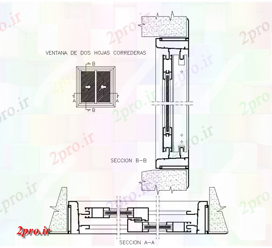 دانلود نقشه جزئیات طراحی در و پنجره  پنجره مقطع نما جزئیات  دو بعدی   چیدمان (کد137426)