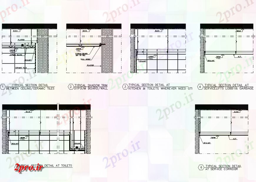 دانلود نقشه جزئیات پله و راه پله  ساخت و ساز جزئیات معماری (کد137438)